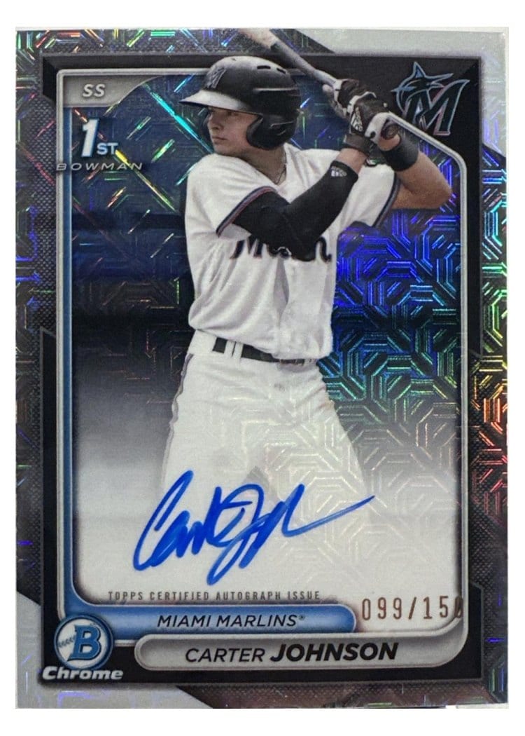 2024 Bowman Draft Chrome Prospect Autographs Carter Johnson #CPA-CJ card