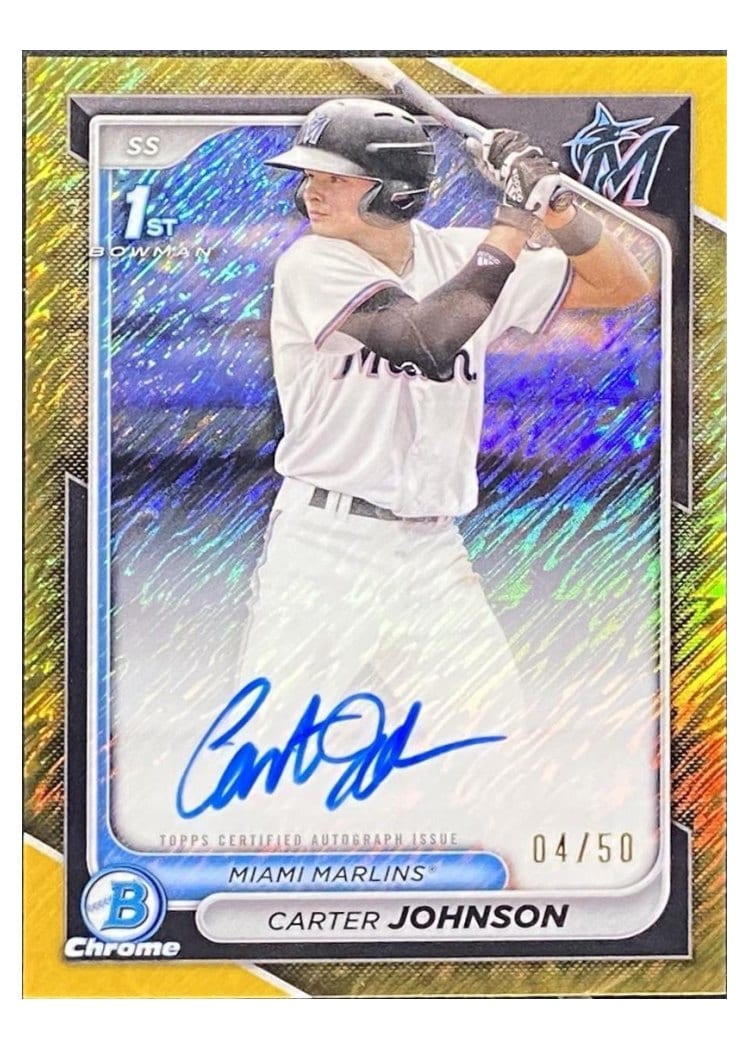 2024 Bowman Draft Chrome Prospect Autographs Carter Johnson #CPA-CJ card