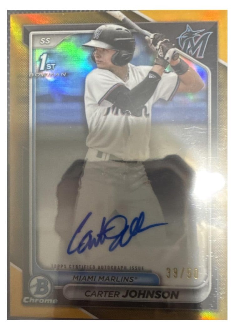 2024 Bowman Draft Chrome Prospect Autographs Carter Johnson #CPA-CJ card