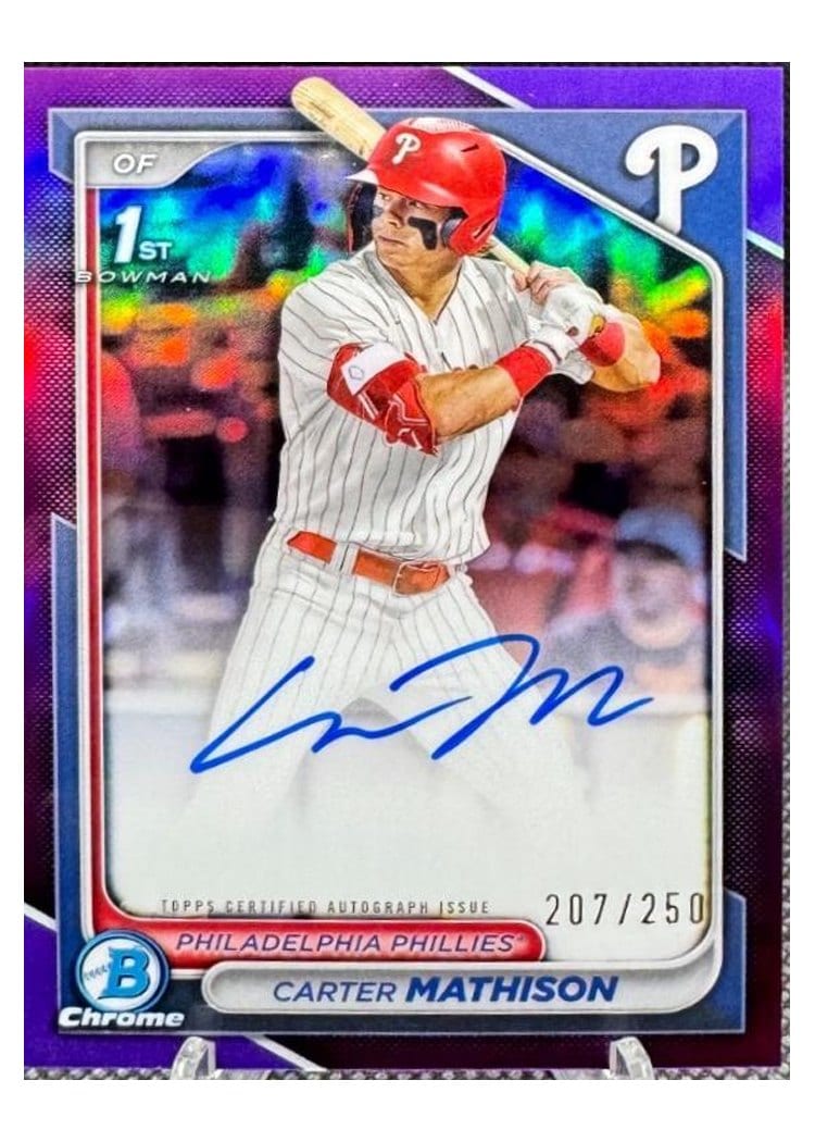 2024 Bowman Draft Chrome Prospect Autographs Carter Mathison #CPA-CMA card