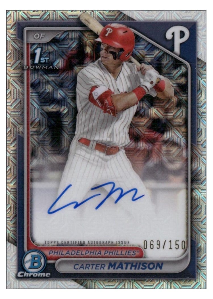 2024 Bowman Draft Chrome Prospect Autographs Carter Mathison #CPA-CMA card