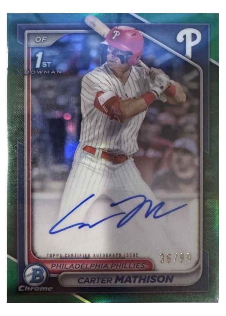 2024 Bowman Draft Chrome Prospect Autographs Carter Mathison #CPA-CMA card