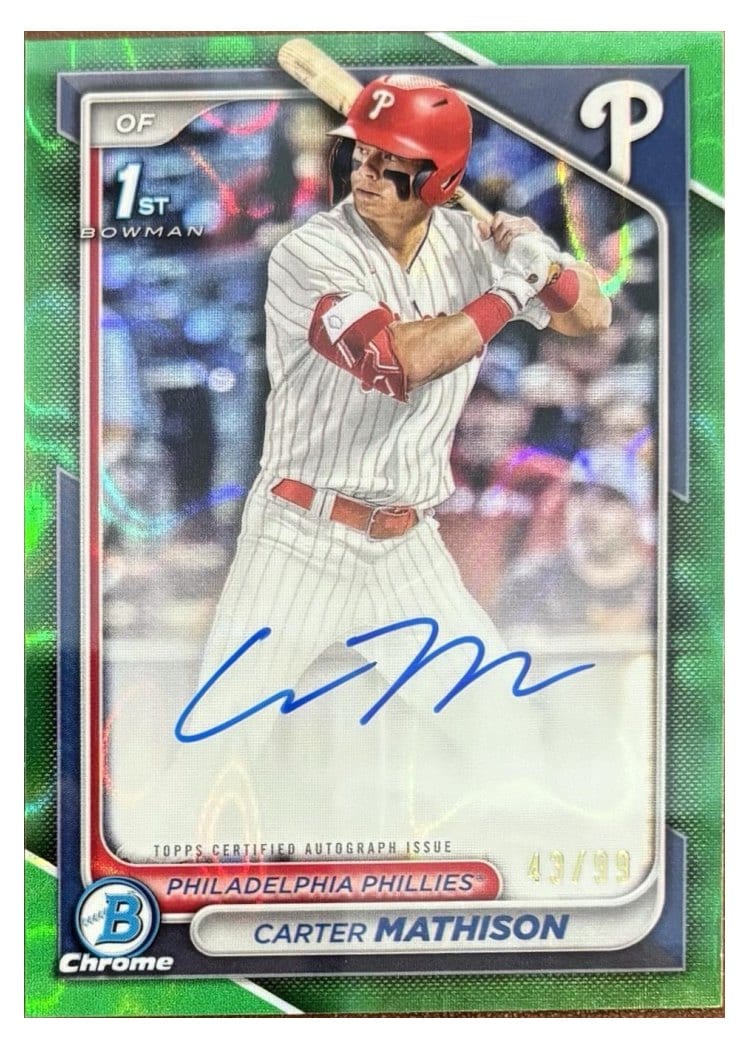 2024 Bowman Draft Chrome Prospect Autographs Carter Mathison #CPA-CMA card