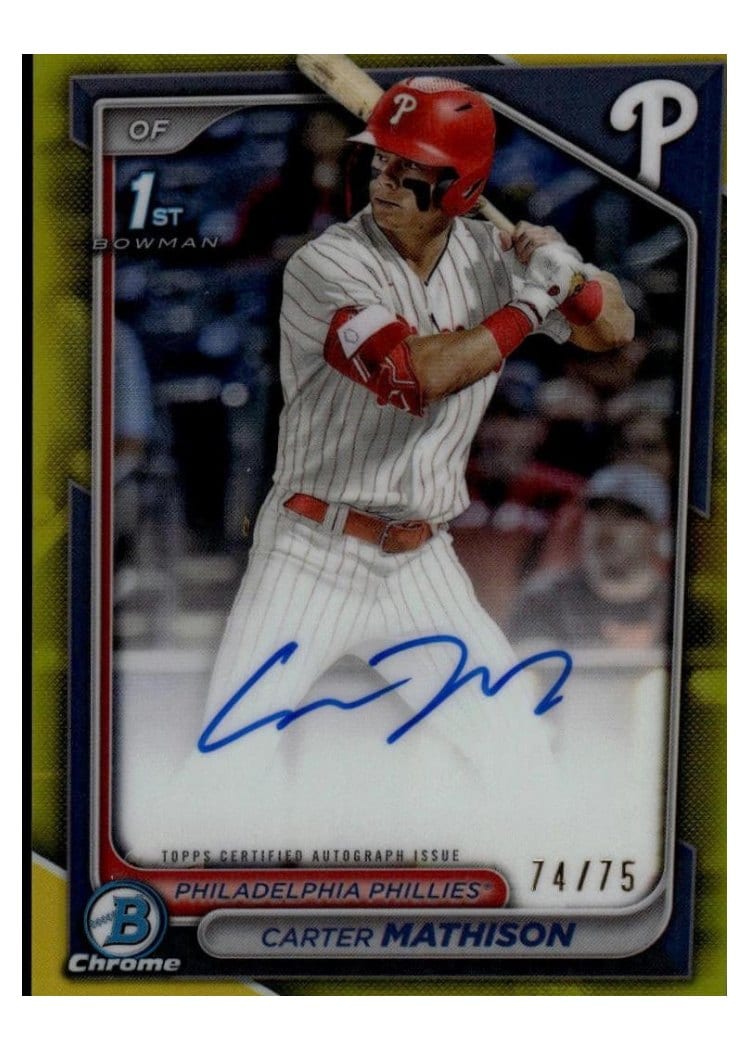 2024 Bowman Draft Chrome Prospect Autographs Carter Mathison #CPA-CMA card