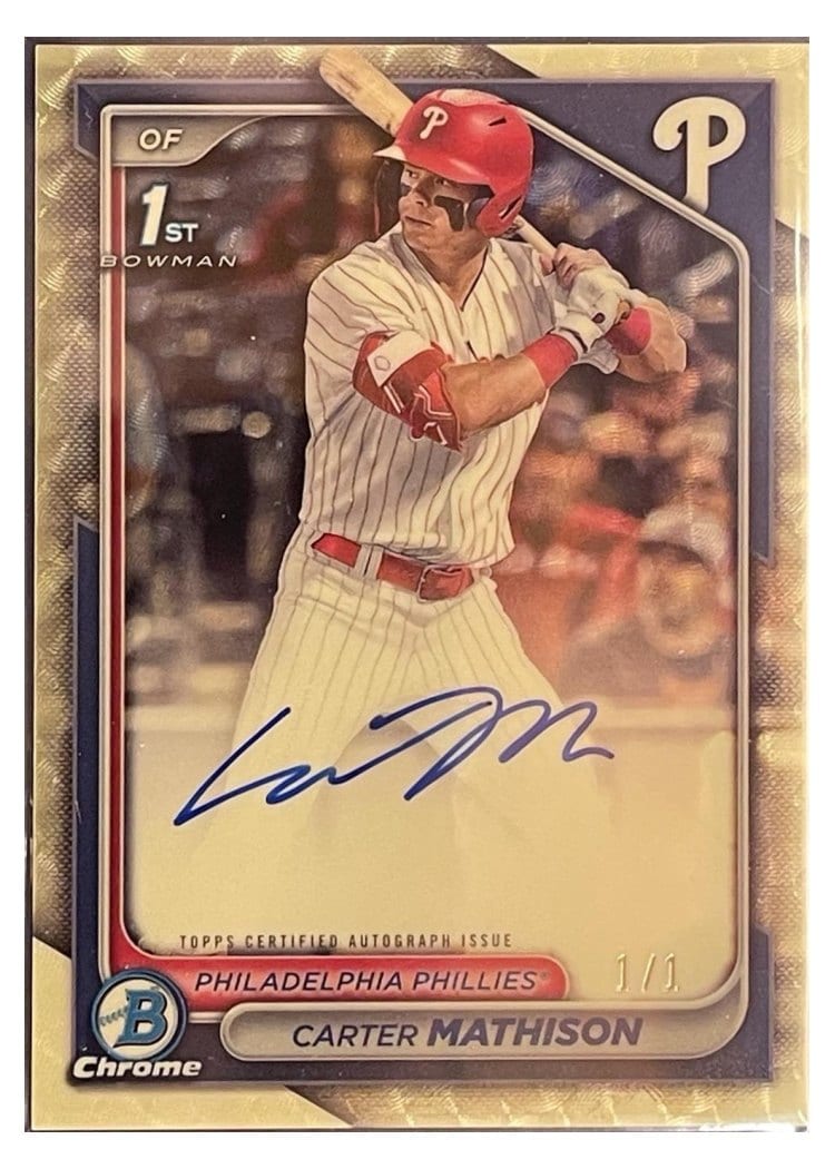 2024 Bowman Draft Chrome Prospect Autographs Carter Mathison #CPA-CMA card
