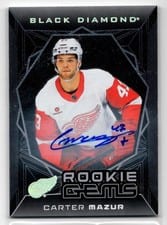 2025-26 Upper Deck Black Diamond Rookie Gems Signatures Carter Mazur #RGS-CM card