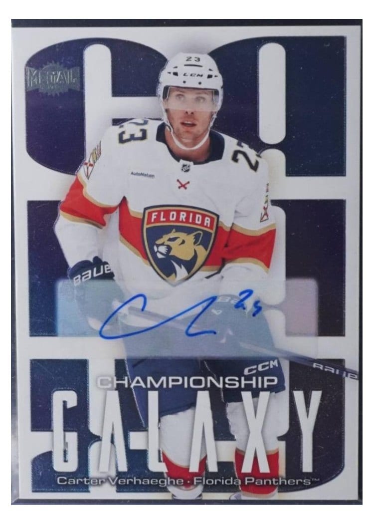 2025-26 SkyBox Metal Universe Championship Galaxy Auto Carter Verhaeghe #CG-6 card