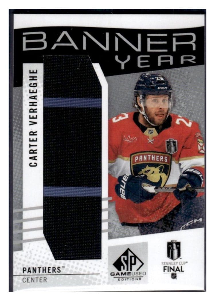 2025-26 SP Game Used 2025 Stanley Cup Finals Banner Year Relics Carter Verhaeghe #BYSC-CV card