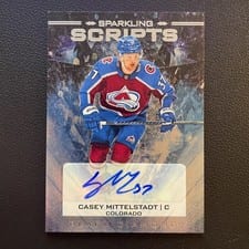 2024-25 Upper Deck Black Diamond Sparkling Scripts Casey Mittelstadt #SS-CM card