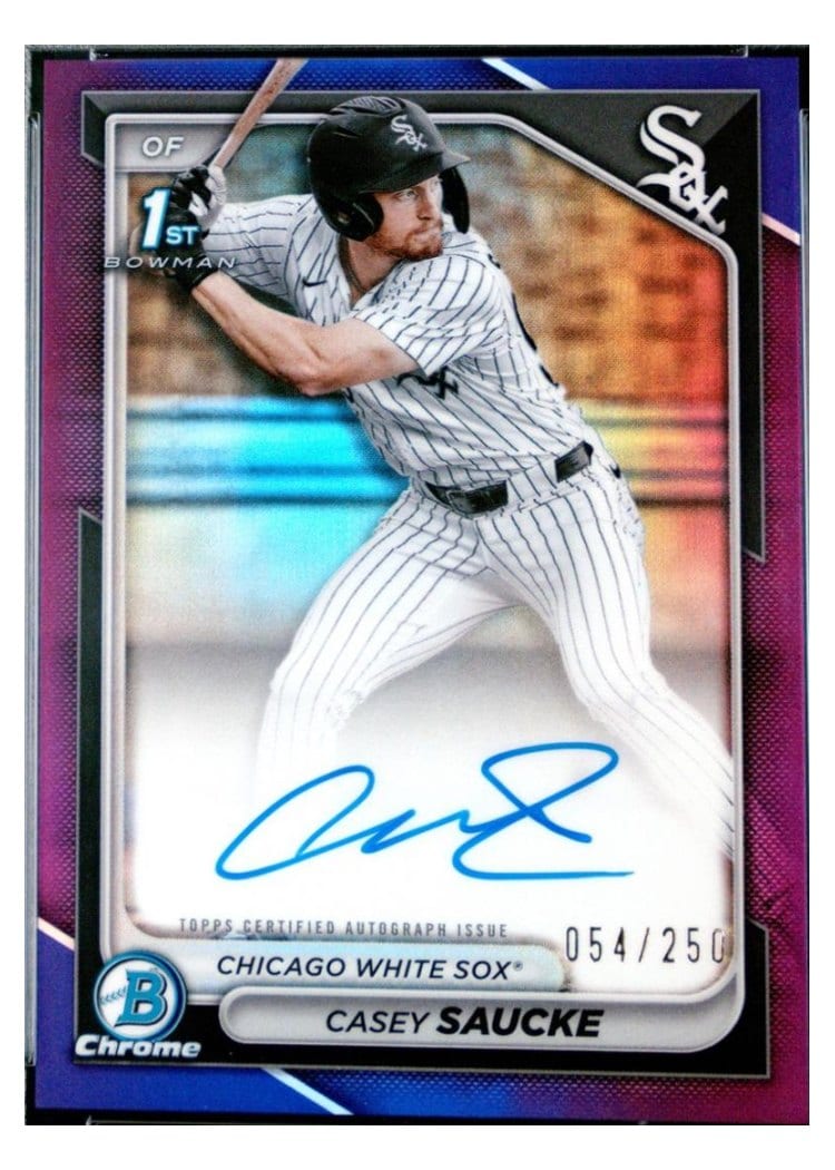 2024 Bowman Draft Chrome Prospect Autographs Casey Saucke #CPA-CSA card