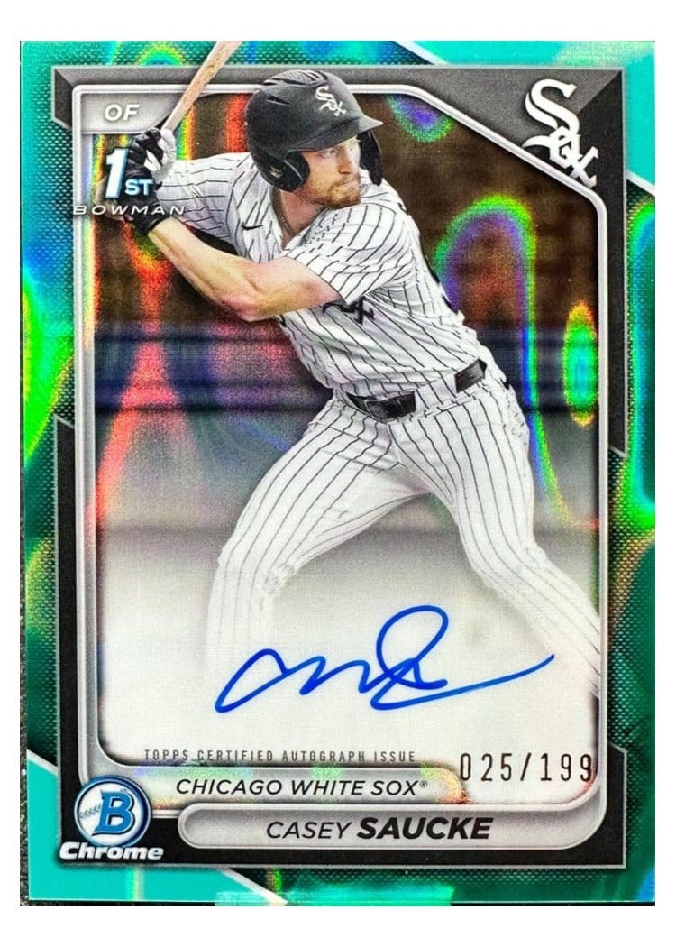 2024 Bowman Draft Chrome Prospect Autographs Casey Saucke #CPA-CSA card