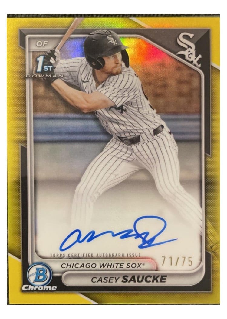 2024 Bowman Draft Chrome Prospect Autographs Casey Saucke #CPA-CSA card