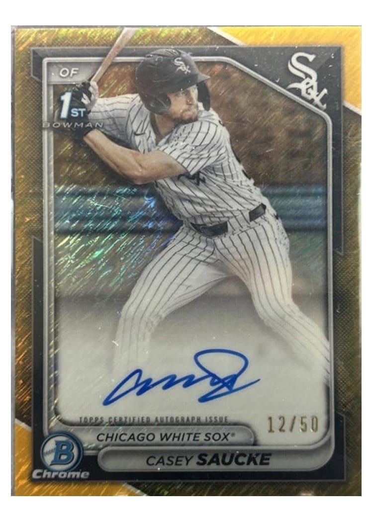 2024 Bowman Draft Chrome Prospect Autographs Casey Saucke #CPA-CSA card