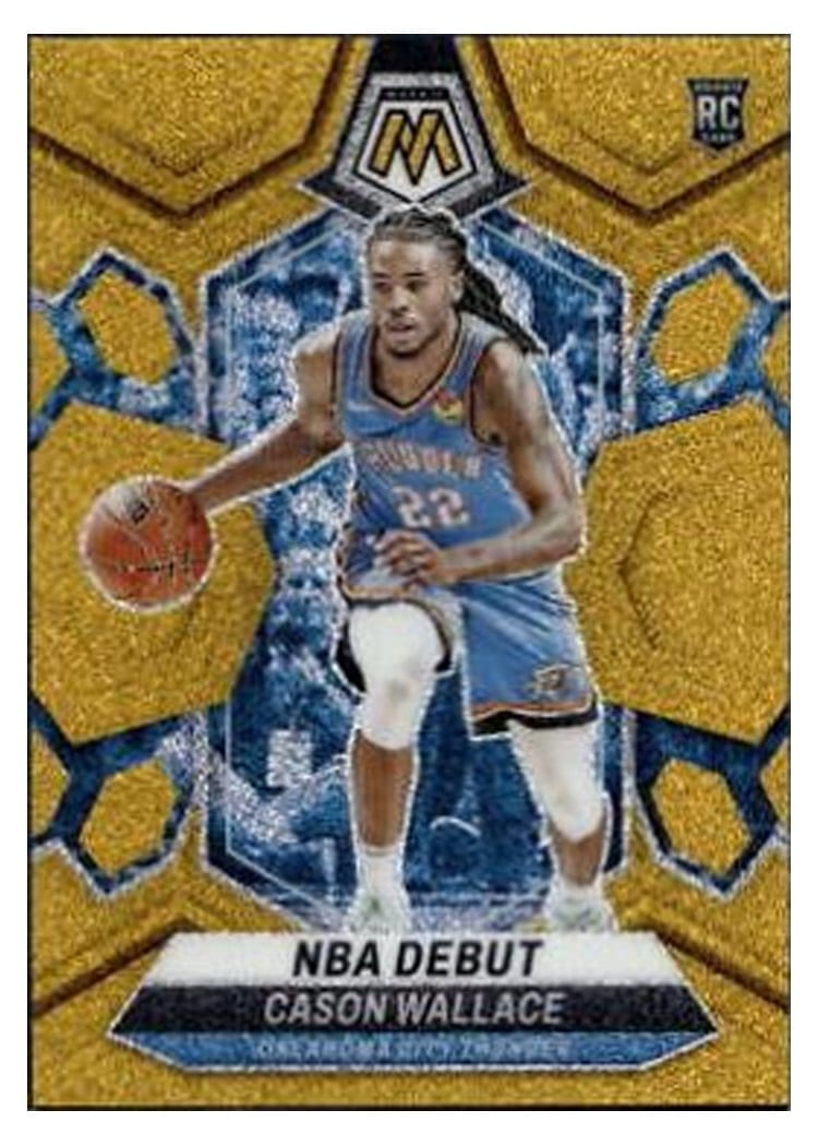 2023-24 Panini Mosaic Base Set Cason Wallace Gold Glitter #258 card