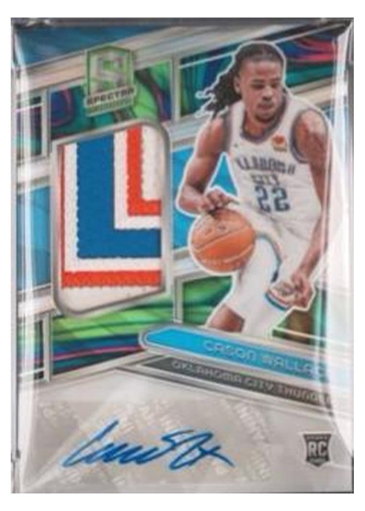 2023-24 Panini Spectra Base Set Cason Wallace Marble Jersey Autograph #227 card