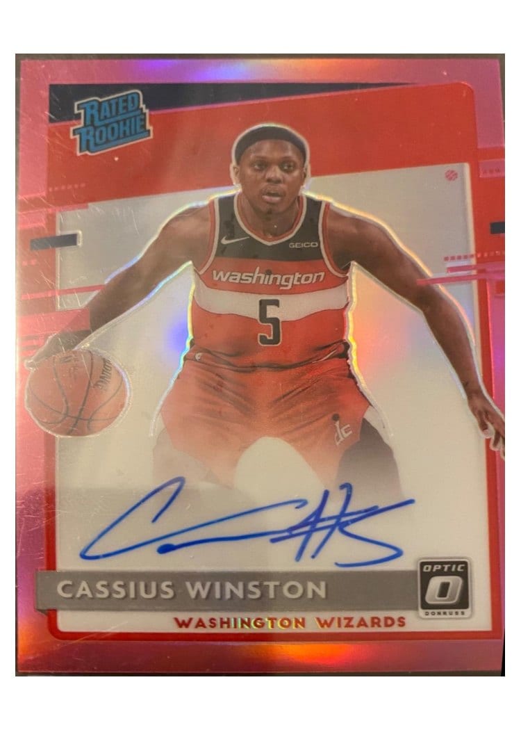2020-21 Donruss Optic Base Set Cassius Winston Autograph Pink #198 card
