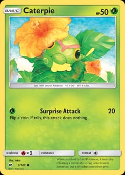 Caterpie Burning Shadows card