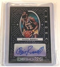 2021-22 Panini Obsidian Aurora Autographs Cazzie Russell #AUR-CAZ card