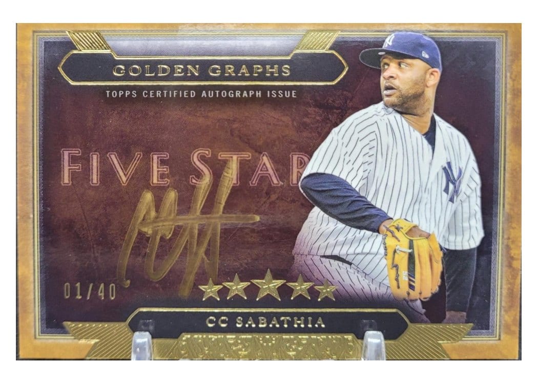2020 Topps Five Star Golden Graphs CC Sabathia #GG-CCS card
