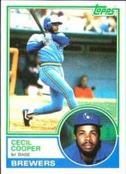 1983 Topps Base Set Cecil Cooper #190 card