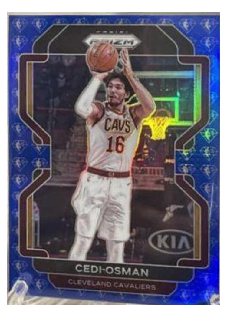 2021-22 Panini Prizm Base Set Cedi Osman Blue Prizm #60 card