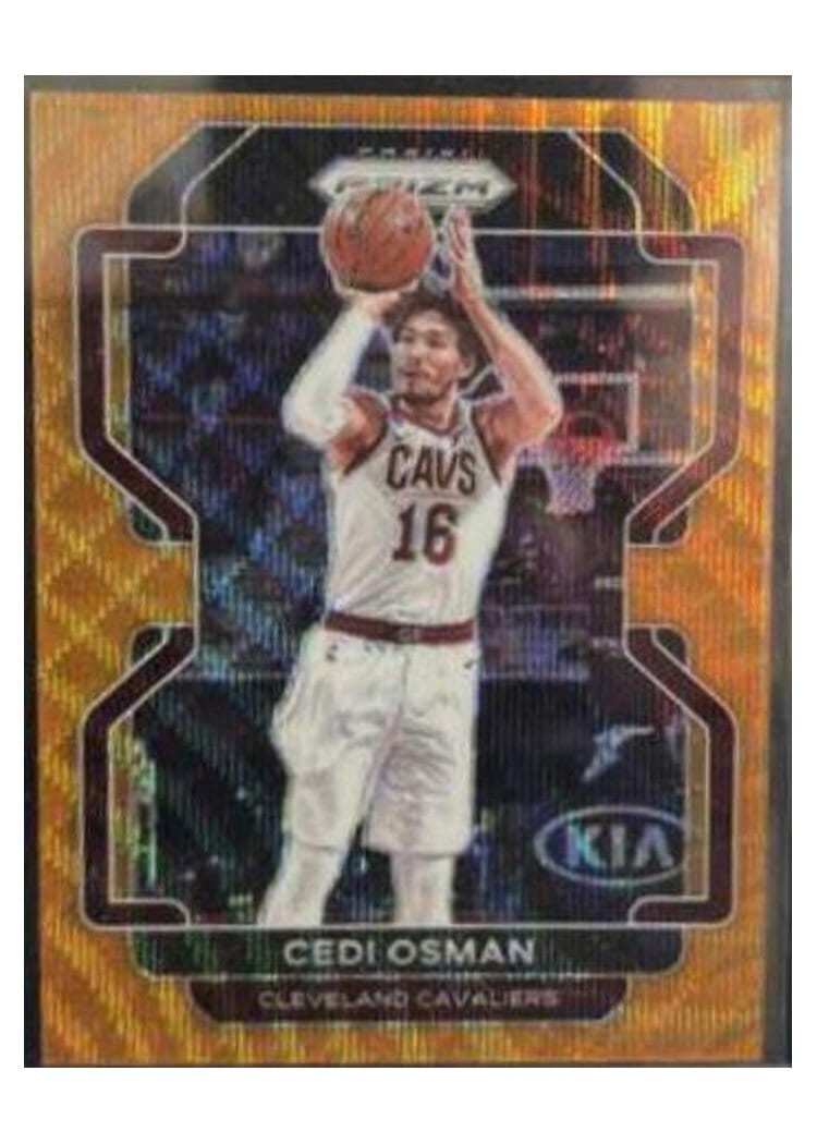 2021-22 Panini Prizm Base Set Cedi Osman Orange Wave #60 card
