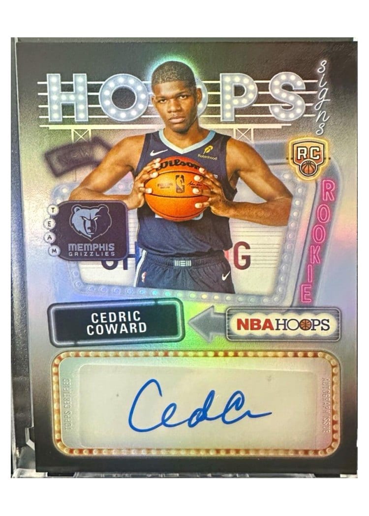 2025-26 NBA Hoops Hoops Rookie First Signs Cedric Coward #HFS-CC
