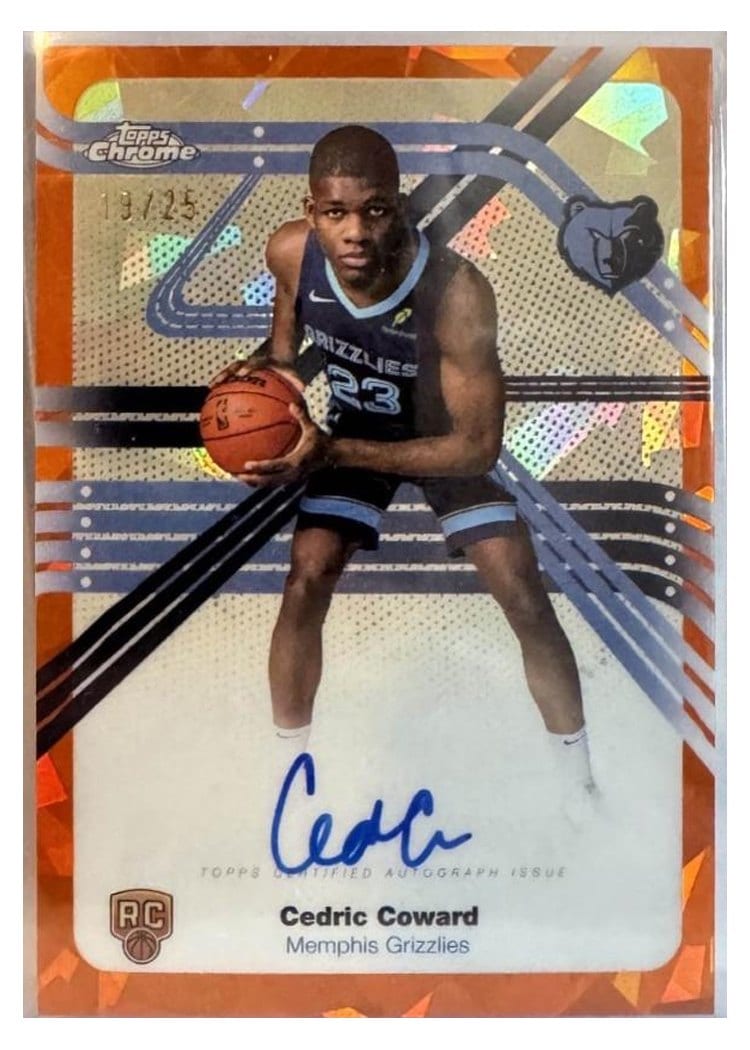 2025-26 Topps Chrome Sapphire Next Stop Signatures Cedric Coward #NS-CC card