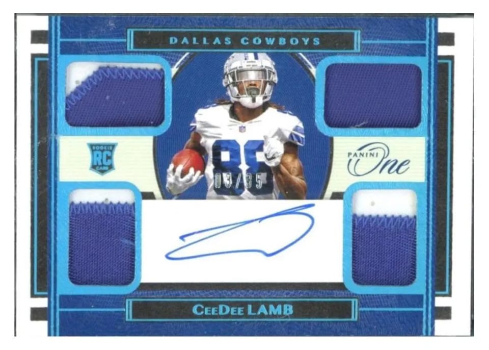 2020 Panini One CeeDee Lamb #75 card