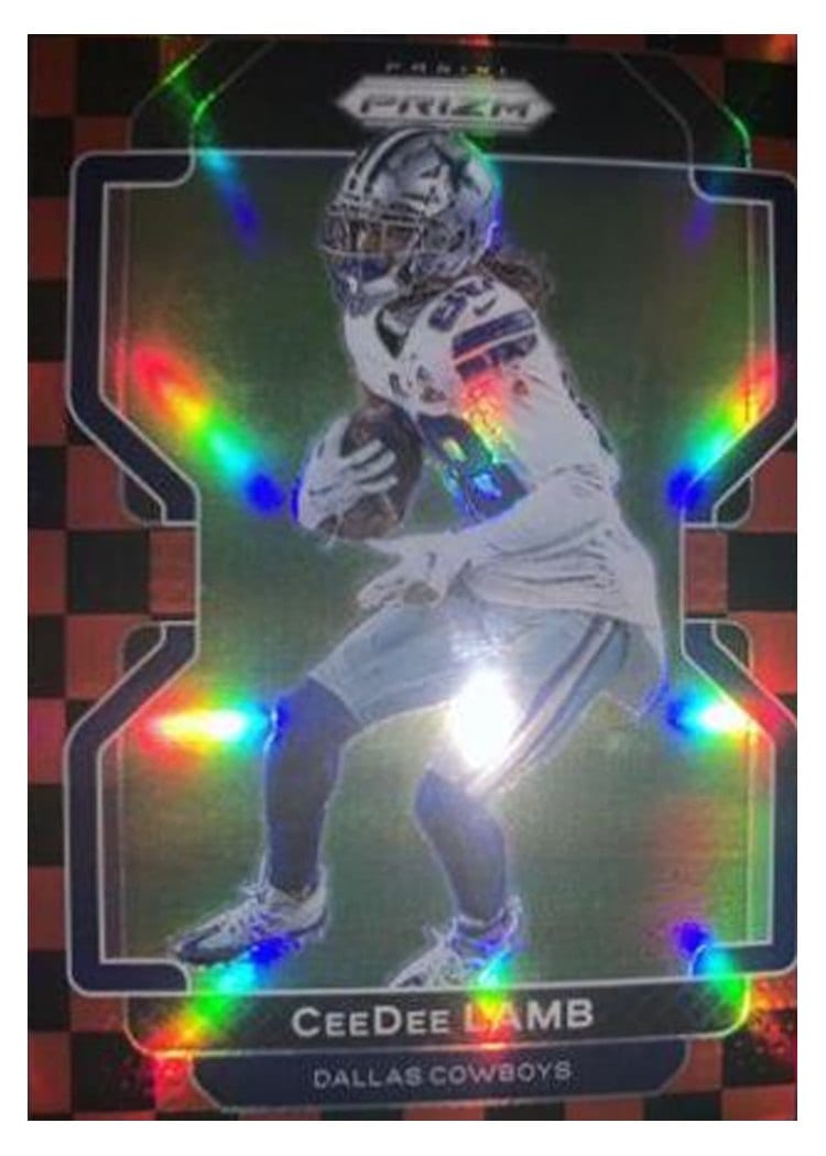 2021 Panini Prizm Base Set CeeDee Lamb Black and Red Checker Prizm #239 card