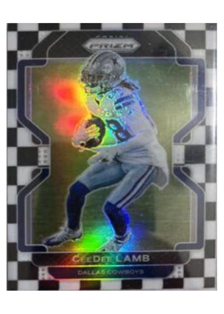 2021 Panini Prizm Base Set CeeDee Lamb Black and White Checker Prizm #239 card