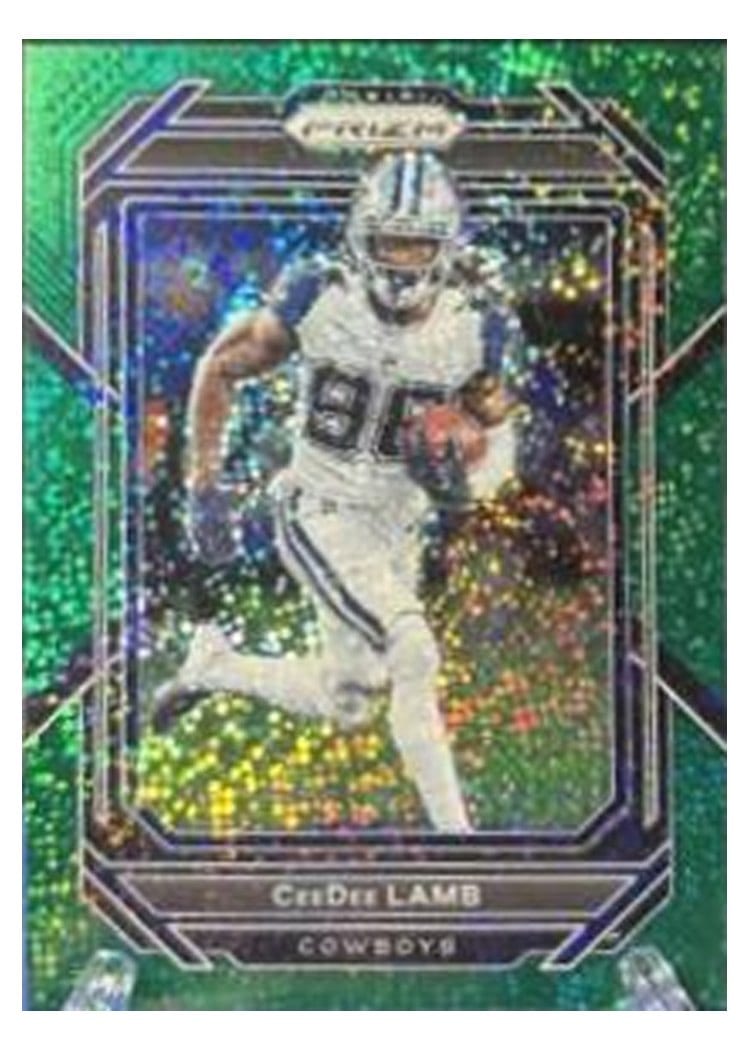 2022 Panini Prizm Base Set CeeDee Lamb Green Sparkle #79 card