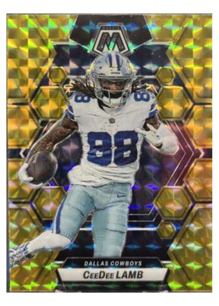 2023 Panini Mosaic Base Set CeeDee Lamb Reactive Yellow #57 card