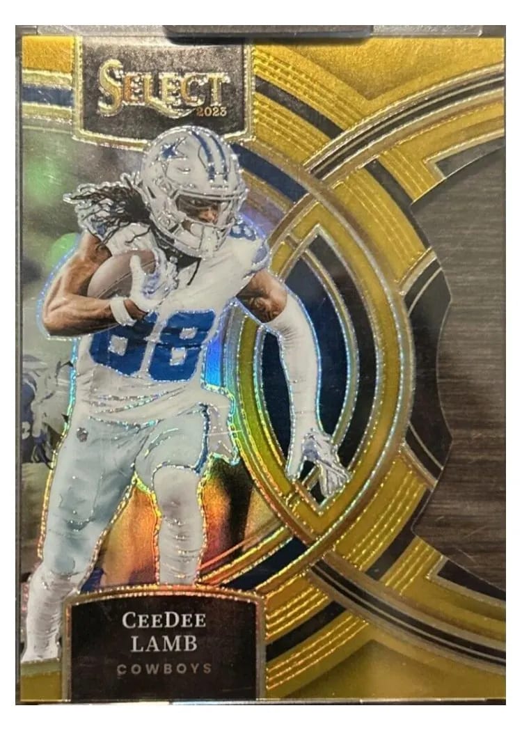 2023 Panini Select Base Set CeeDee Lamb Gold Prizm #177 card