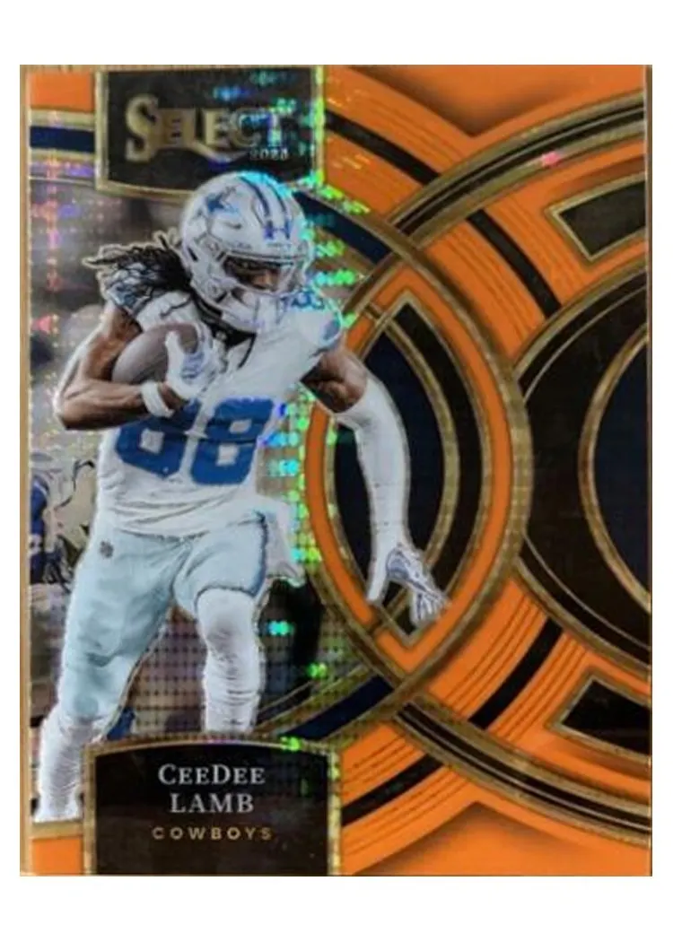 2023 Panini Select Base Set CeeDee Lamb Neon Orange Pulsar Prizm #177 card