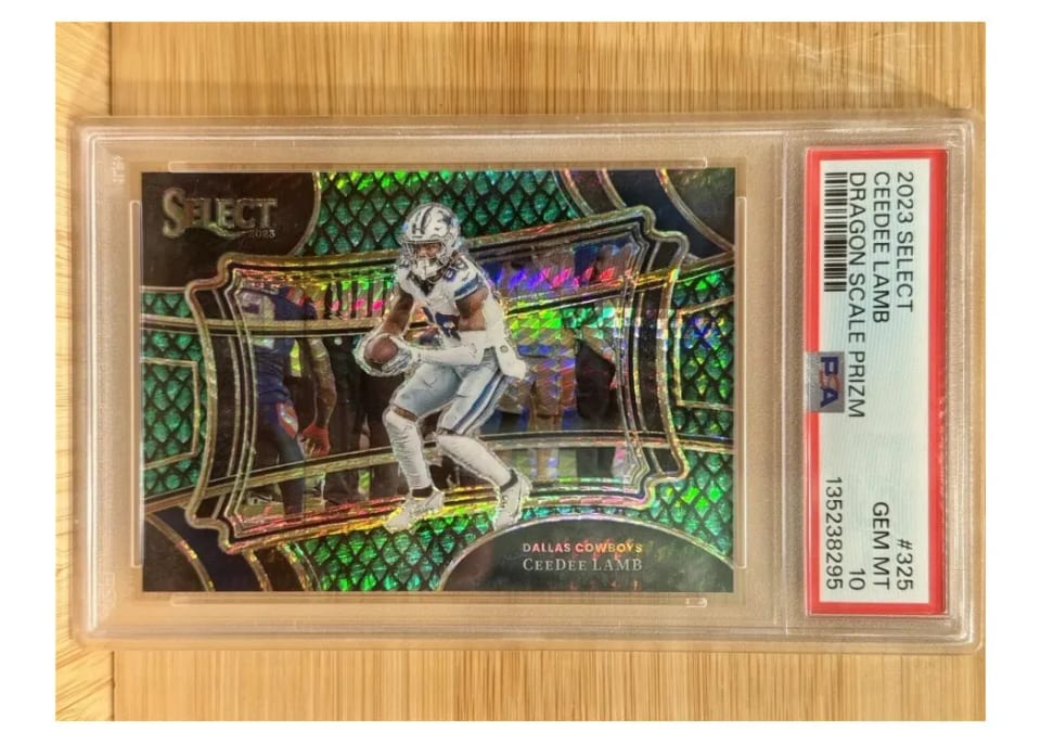 2023 Panini Select Base Set CeeDee Lamb Dragon Scale Prizm #325 card