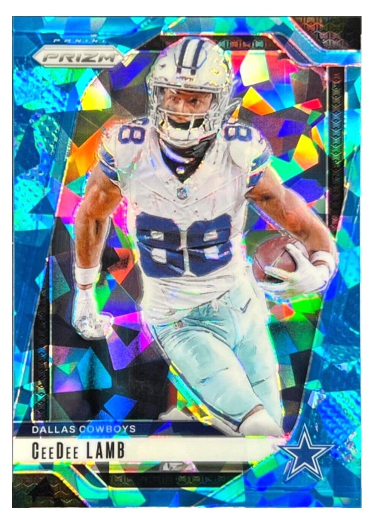 2024 Panini Prizm Base Set CeeDee Lamb Blue Ice #75 card