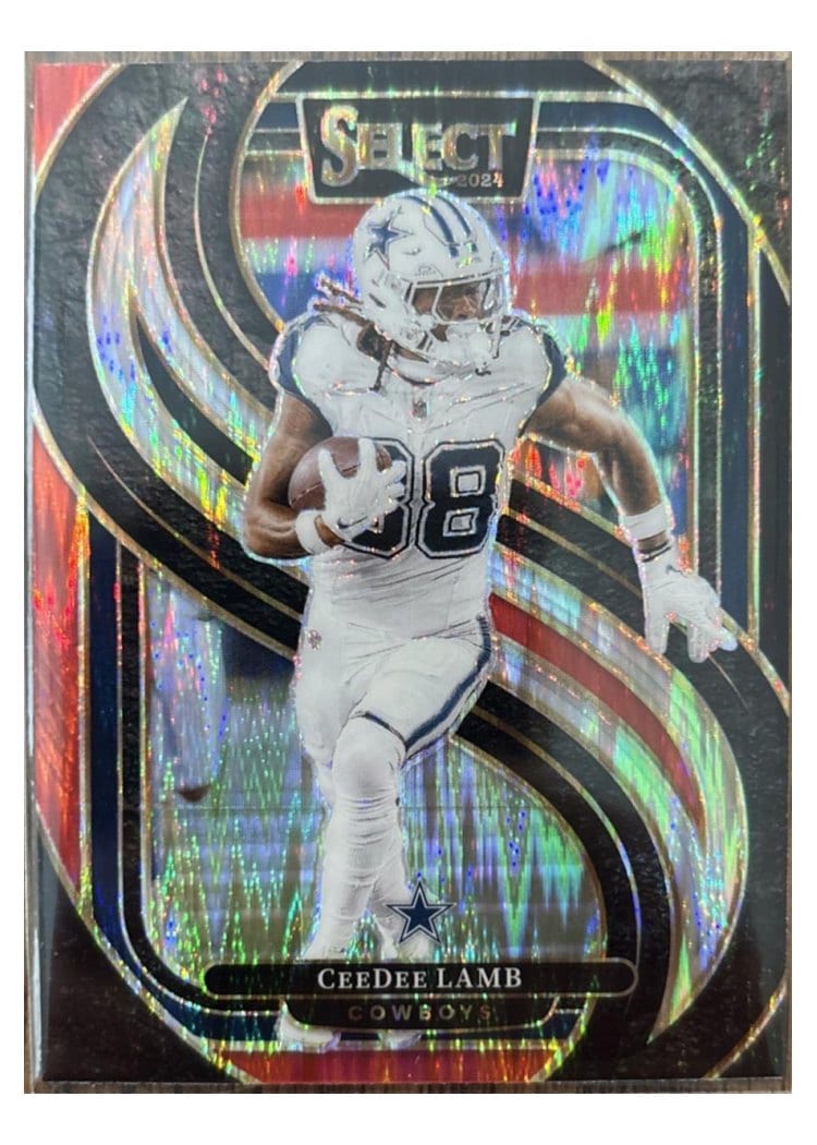 2024 Panini Select Base Set CeeDee Lamb Black Red Prizm Shock #135 card