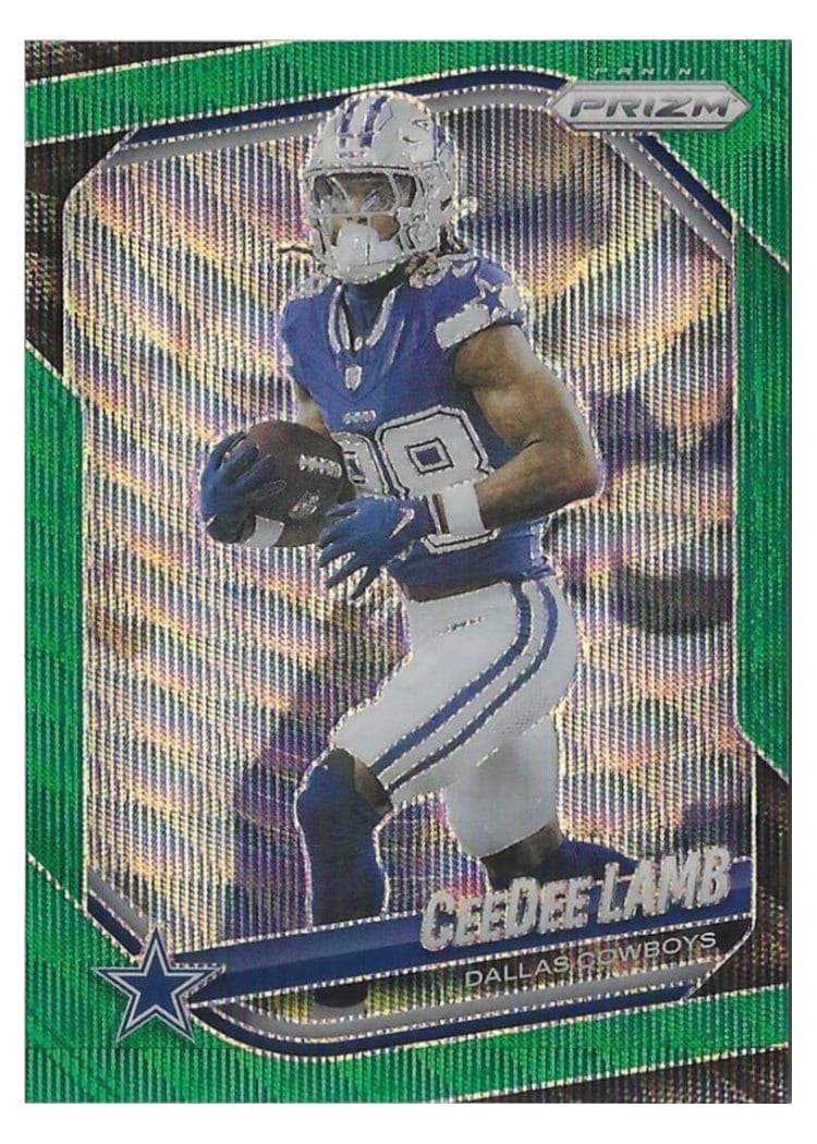 2025 Panini Prizm Base Set CeeDee Lamb Green Wave #154 card
