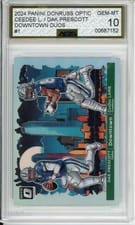 2024 Panini Donruss Optic Downtown Duos CeeDee Lamb / Dak Prescott #1 card