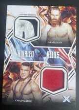 2025 Topps Exalted WWE Wrestling Rivaled Relics Chad Gable/Sami Zayn #RR-ZG card