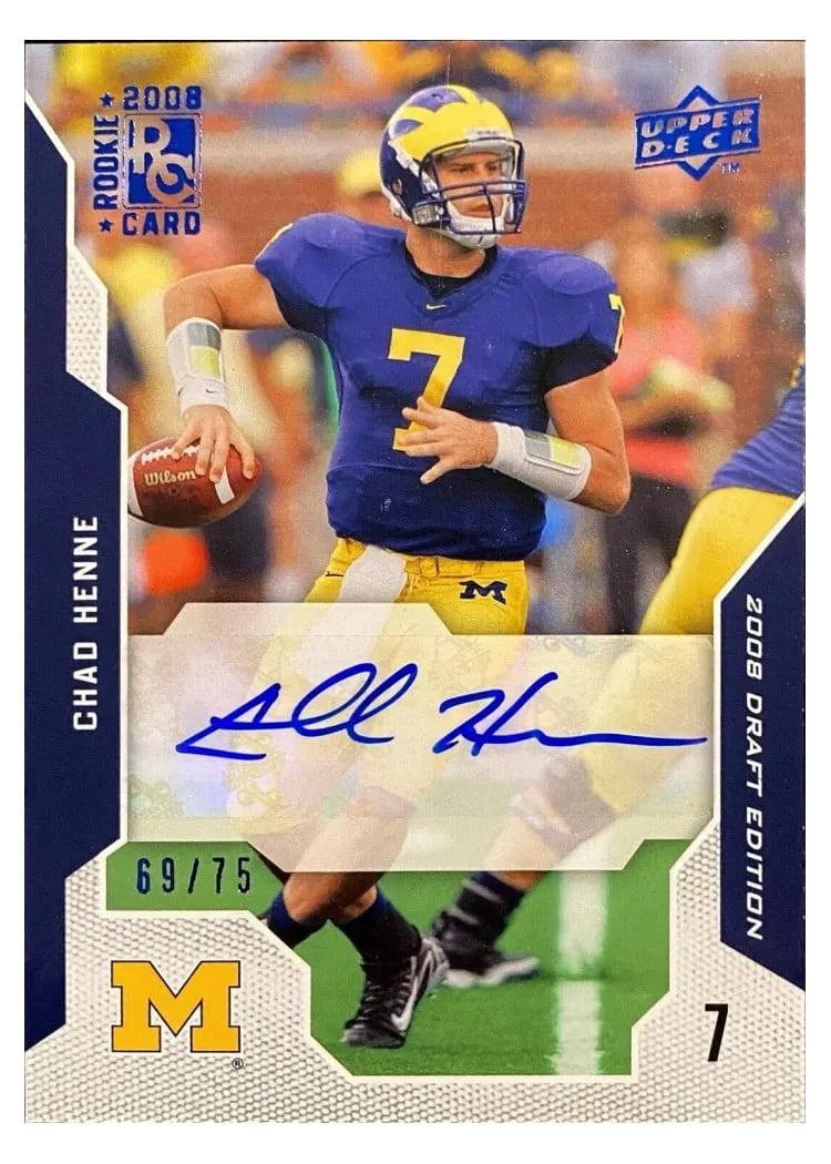 2008 Upper Deck Draft Edition Chad Henne Autograph Blue #12 card