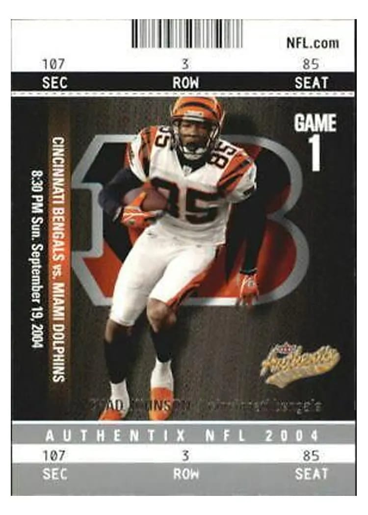 2004 Fleer Authentix Chad Johnson #9 card