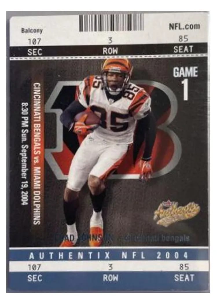 2004 Fleer Authentix Chad Johnson #9 card