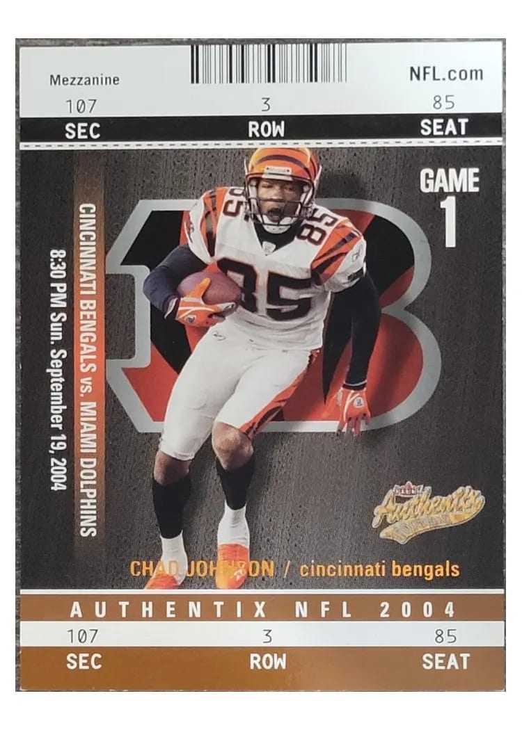 2004 Fleer Authentix Chad Johnson #9 card