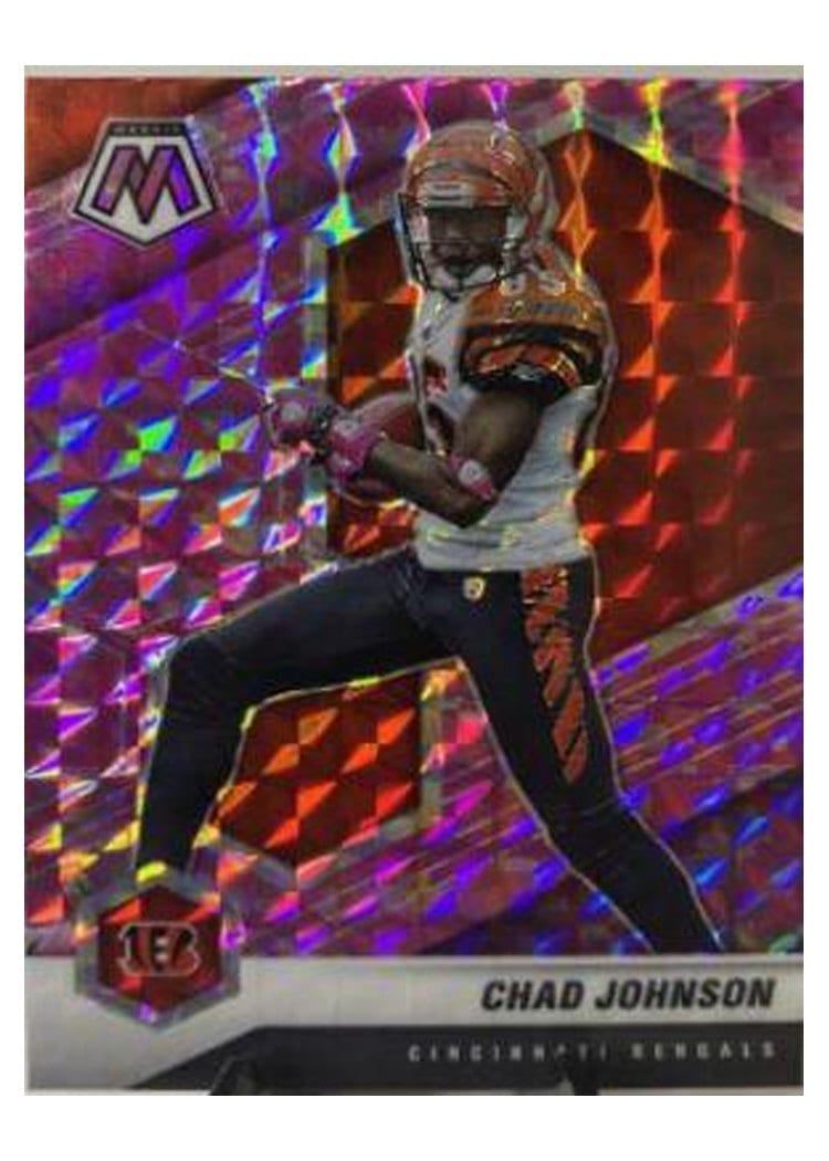 2021 Panini Mosaic Base Set Chad Johnson Camo Pink Mosaic #48 card