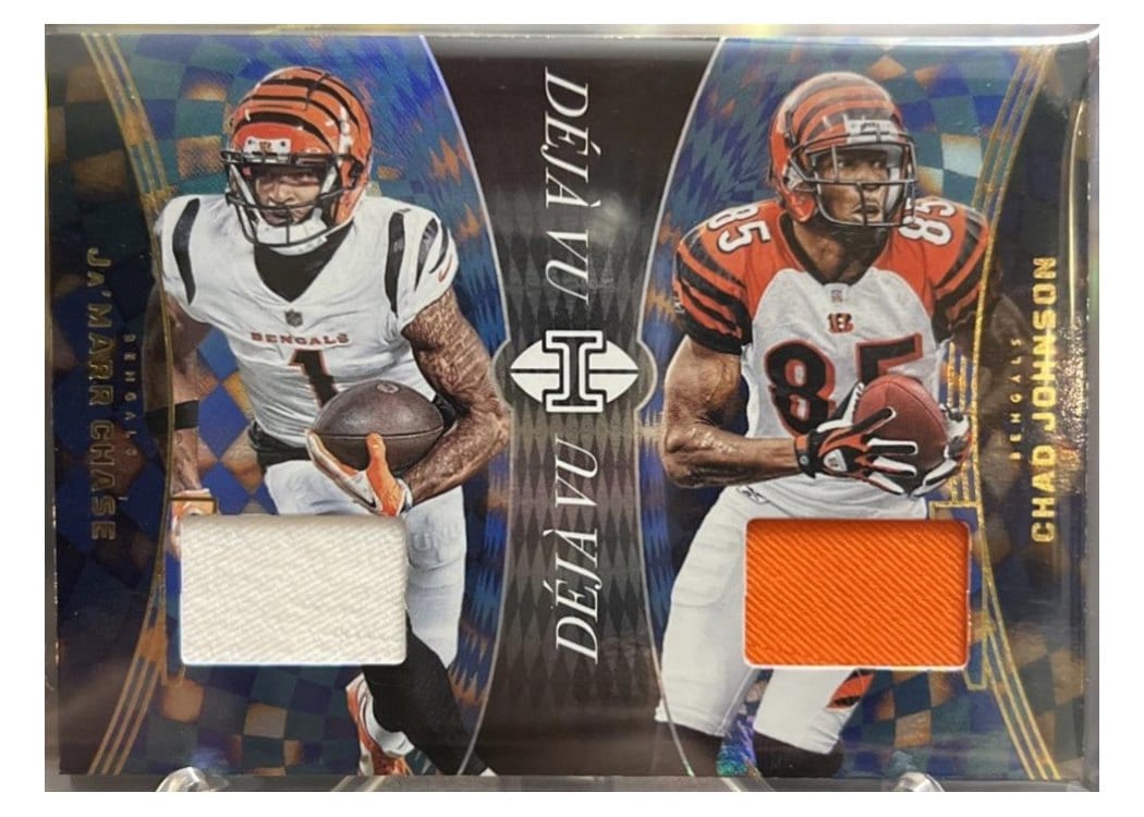 2024 Panini Illusions Deja Vu Dual Relics Chad Johnson/Ja'Marr Chase #18 card