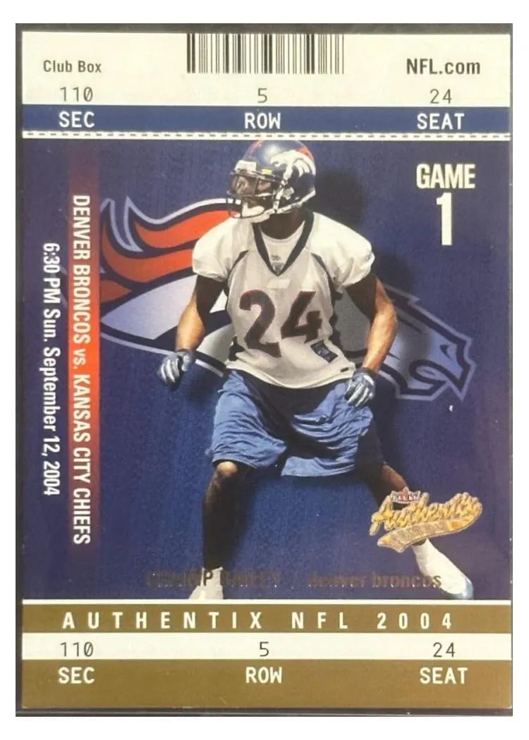 2004 Fleer Authentix Champ Bailey #20 card