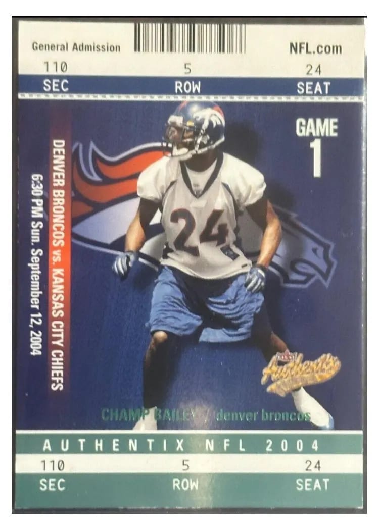 2004 Fleer Authentix Champ Bailey #20 card
