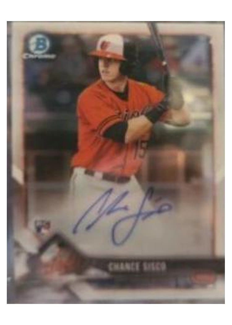 2018 Bowman Chrome Rookie Autographs Chance Sisco #CRA-CS card